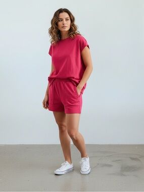 299. Offset French Terry Core Comfort Set in plum pink